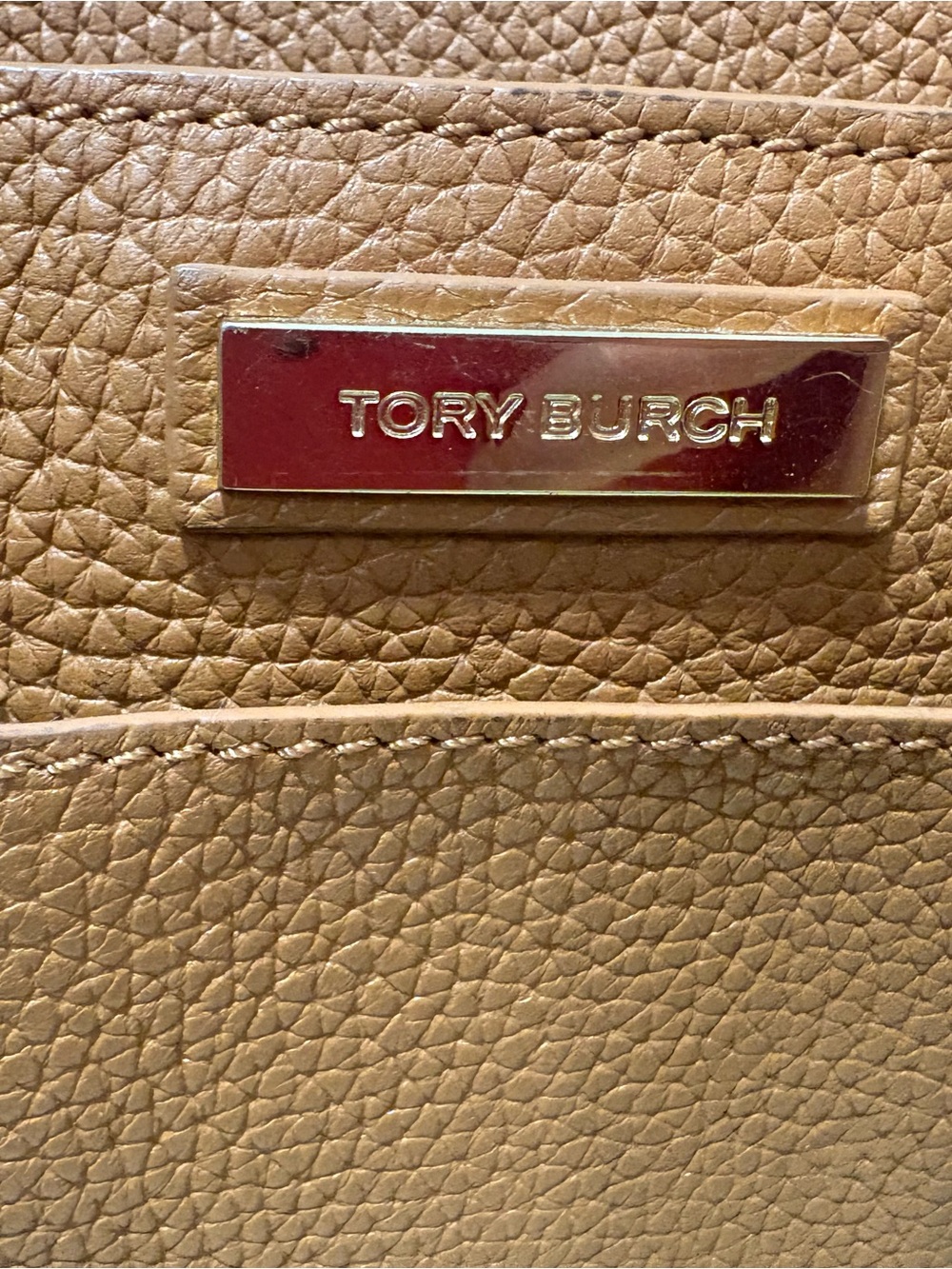 Tory Burch Pebbled Leather Tote in Cognac - Picture 3 of 6